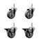 Service Caster 35 Inch Gray Polyurethane Wheel Swivel 34 Inch Threaded Stem Caster Set 2 Brakes SCC SCC-TS20S3514-PPUB-34212-2-PLB-2 - alternate 1